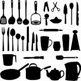 Utensils Kitchen Silhouette Utensil sketch template