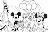 Mickey Birthday Mouse Coloring Happy sketch template
