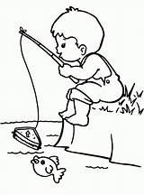 Fishing Coloring Boy Pages Drawing Rod Kids Little Fish Boys Printable Kid Book Adult Print Easy Getdrawings Choose Board Summer sketch template