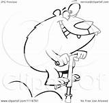 Pogo Stick Outlined Jumping Bear Toonaday Royalty Clipart Cartoon Vector 2021 sketch template