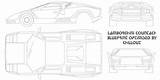 Lamborghini Countach Blueprints Car Drawing 1987 Coupe Sketch Click sketch template