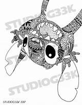 Coloriage Zentangle Mandala Lilo Feuille sketch template