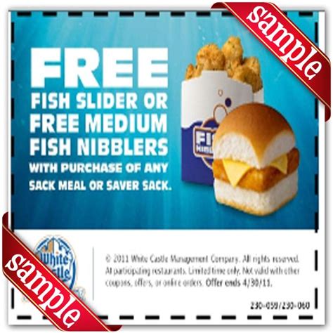 white castle printable coupon june  white castle coupons