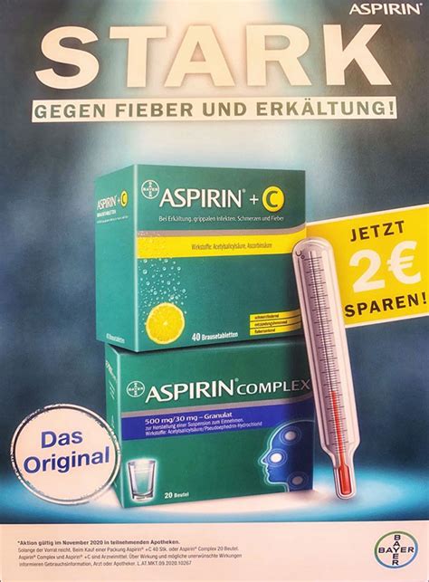 aspirinc  stueck und aspirin complex  stueck um  guenstiger