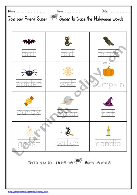 printable kindergarten halloween worksheetshalloween english