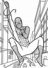 Spiderman Spajdermen Colorat Swinging Pintar Planse Spider Bojanke Jongens Tigrisor Colorare Decu Inkleuren Printen sketch template