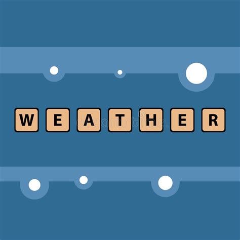 word weather spelled  tilesblocks stock vector illustration