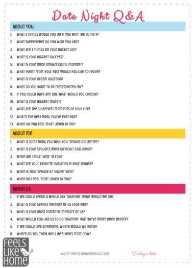 date night questions conversation starters for married