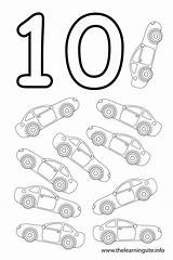 Number Coloring Ten Pages Cars Outline Para Color Colorear Flashcard Learning Printable Numbers Dad Numero Getcolorings Preescolar Click Site Flashcards sketch template