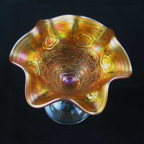 Antique Fenton Marigold Captive Rose Carnival Glass