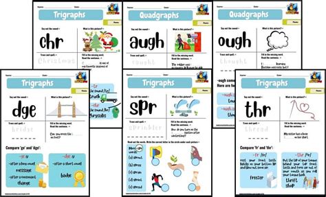 trigraph  quadgraph worksheets advanced phonicsmaking english fun