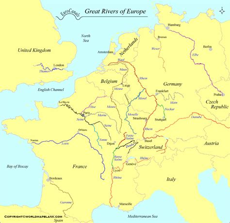 rivers map  europe world map blank  printable