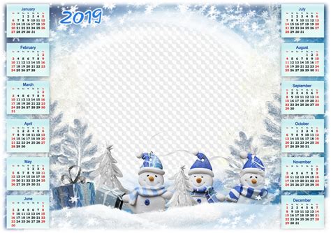 winter calendar   snowmen calendar  photoshop
