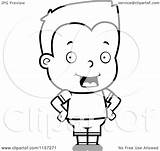 Boy Toddler Cartoon Clipart Outlined Coloring Vector Cory Thoman Clip Royalty sketch template