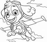 Paw Patrol Skye Coloring Tracker Pages Flying Coloringpagesonly sketch template