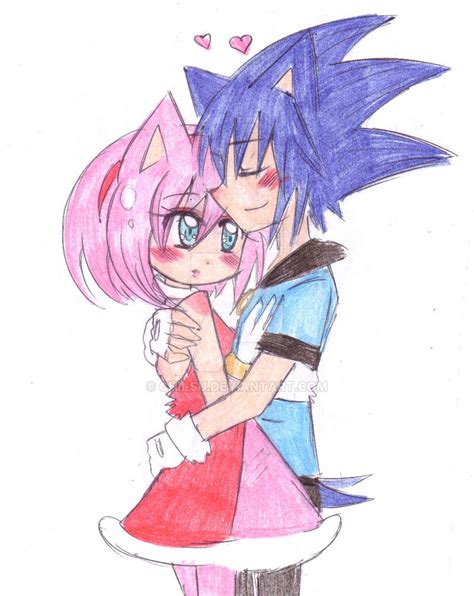 Sonic Hug Amy By Chii Su On Deviantart