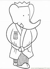 Coloring Babar Pages Printable Cartoons Color sketch template
