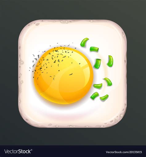 square shaped fried egg royalty  vector image