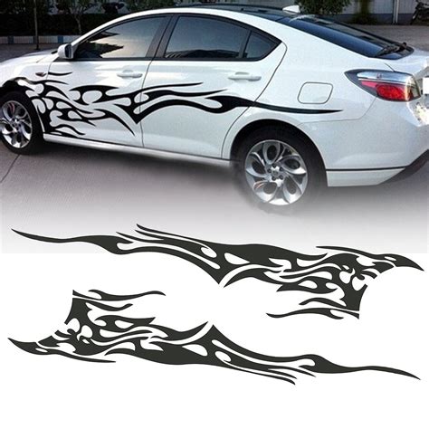 pcs xcm diy flame graphics vinyl car side stickers decal waterproof black alexnldcom