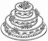 Wedding Cake Coloring Pages Cakes Color Stewart Martha Weddings sketch template