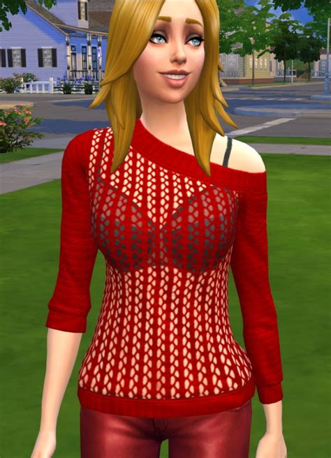 Mod The Sims Large Knit Off Shoulder Jumper By