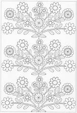 Pages Coloring Book Scandinavian Pattern Patterns Embroidery Hand sketch template