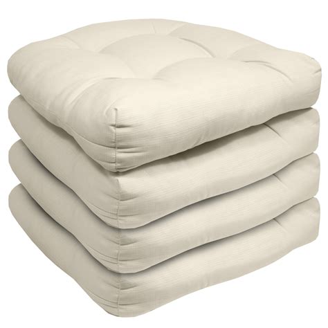 indoor outdoor reversible patio seat cushion pad  pack cream    walmartcom