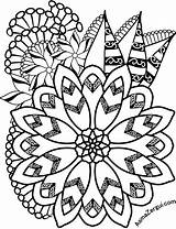 Pages Adults Coloring Tribal Flower Template sketch template