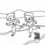 Farbtonseite Laufen Laufende Jungen Abbildung Netten Tieres Laufschuhe Färben Seite sketch template