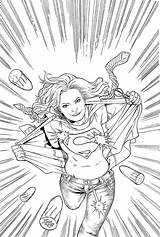 Supergirl Odyssey Kara Protect Getdrawings sketch template