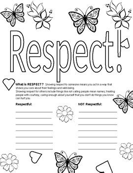 respect coloring examples worksheet  mary taylor tpt
