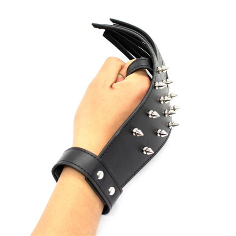 leather fetish sm glove spanking paddle prick beat with the fist sleeve