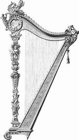 Arpa Musicales Instrumentos Harp Negro sketch template