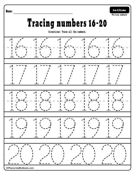 number   tracing worksheets  printable  tracing worksheets