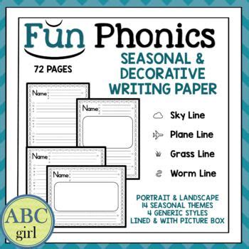 fundations supporting seasonal  decorative themed writing paper