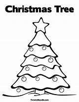 Tree Christmas Traceable Library Clipart Coloring Colour sketch template