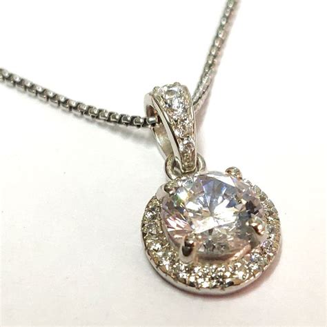ct cz diamond sterling silver  pendant  stones    chain  women men kids