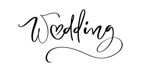 wedding vector lettering text  heart  white background