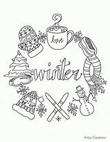 Coloring Winter Pages Adults Printable Scenes Christmas January Sheets Color Scene Kids Book Season Rocks Print Mandala Fun Comments Getcolorings sketch template