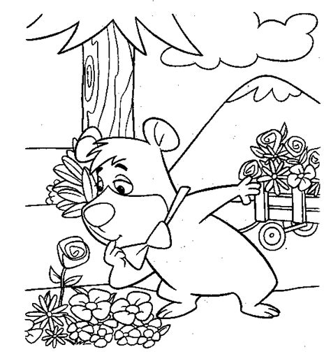 yogi bear coloring page boo boo  kids network