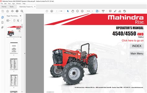 mahindra tractor   wd tier  operators manual   heydownloads manual
