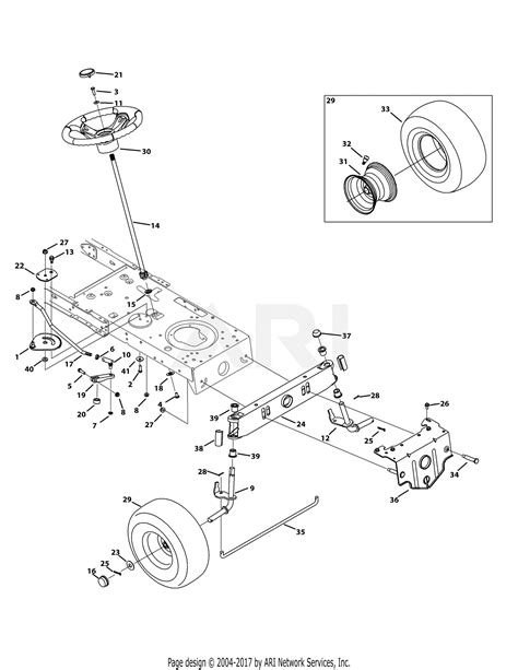troy bilt wmks pony  parts diagram  front  steering