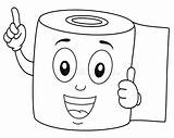 Toilet Paper Coloring Happy Smiling Cartoon Funny Kids Colouring Character Thumbs Vector Dreamstime Illustration sketch template
