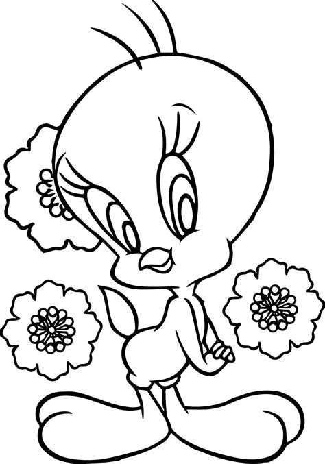 nice flower background tweety coloring page fruit coloring pages