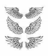 Alas Tatuaje Diseños ángel Dibujar Bensinan águila sketch template