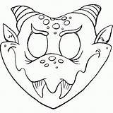 Mask Coloring Halloween Printable Masks Pages Vampire Dragon Masque Template Unicorn Kids Coloriage Party Colorier Alien Crafts sketch template
