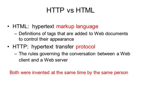 difference  html  http tech talks group