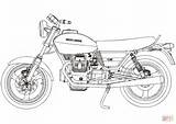 Coloring Moto Guzzi Drawing Motorcycle Pages Vintage Printable V50 Drawings Motorcycles sketch template