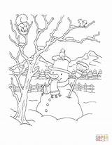 Coloring Pages Backyard Snowman Printable Puzzle sketch template