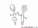 Spoon Printable Coloringpagesfree Fork Spoons sketch template